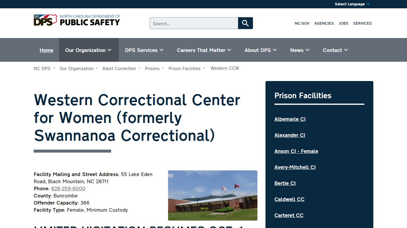 Western Correctional Center for Women (formerly Swannanoa Correctional ...